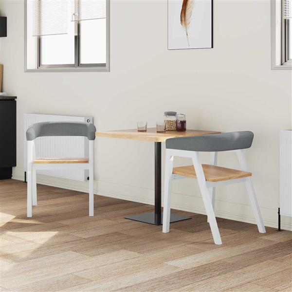 Grote foto vidaxl eettafelstoelen 2 pcs wit 54 x 57 x 73 cm massief rubberhout huis en inrichting stoelen