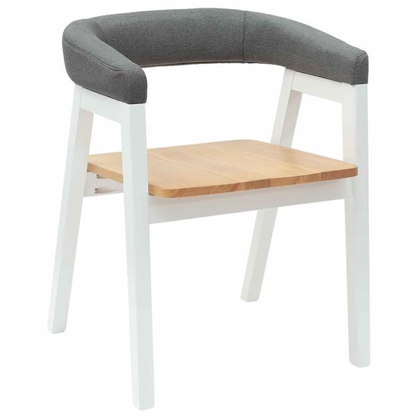 Grote foto vidaxl eettafelstoelen 2 pcs wit 54 x 57 x 73 cm massief rubberhout huis en inrichting stoelen