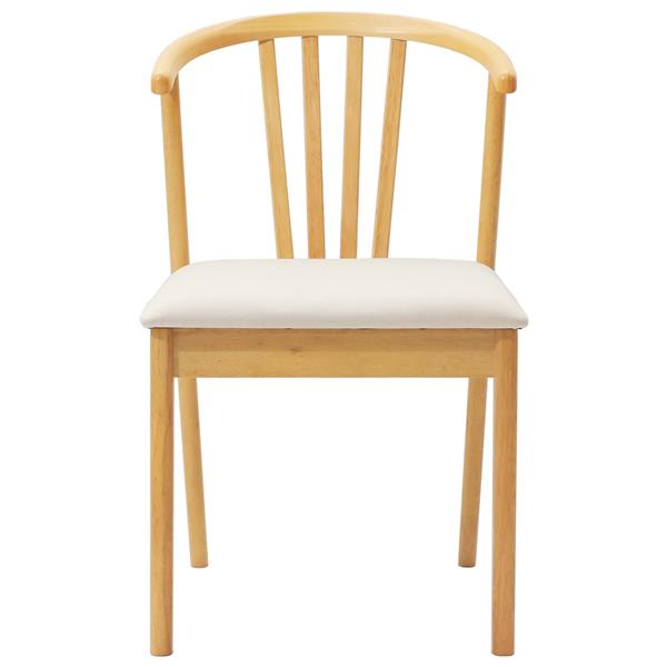 Grote foto vidaxl eetkamerstoel 2 pcs natuurlijk en licht massief rubberhout huis en inrichting stoelen