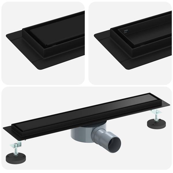 Grote foto vidaxl doucheafvoer 2 in 1 met 360 sifon zwart 50 cm doe het zelf en verbouw sanitair