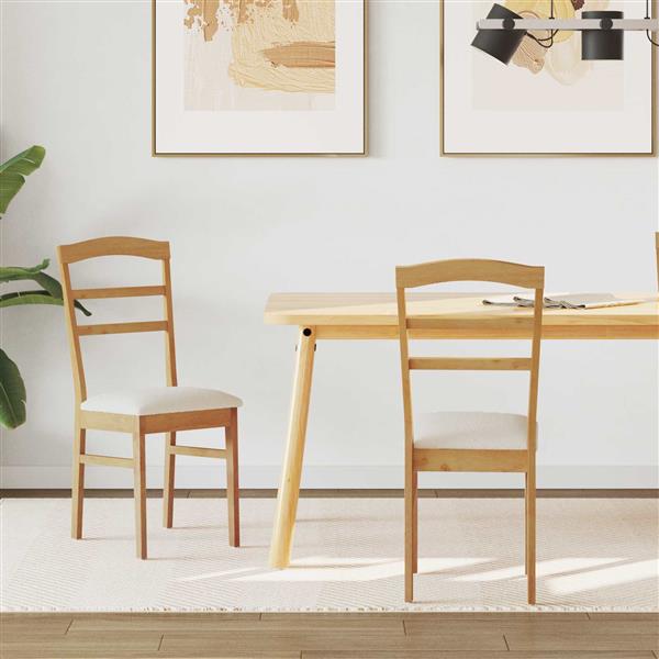 Grote foto vidaxl eetkamerstoel 2 pcs natuurlijk en licht massief rubberhout huis en inrichting stoelen