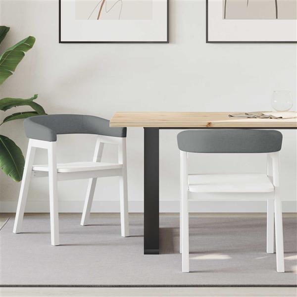 Grote foto vidaxl eettafelstoelen 2 pcs wit 54 x 57 x 73 cm massief rubberhout huis en inrichting stoelen