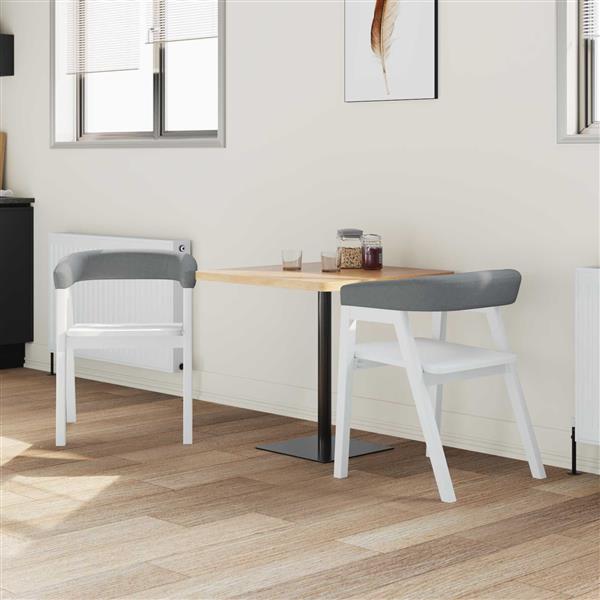 Grote foto vidaxl eettafelstoelen 2 pcs wit 54 x 57 x 73 cm massief rubberhout huis en inrichting stoelen