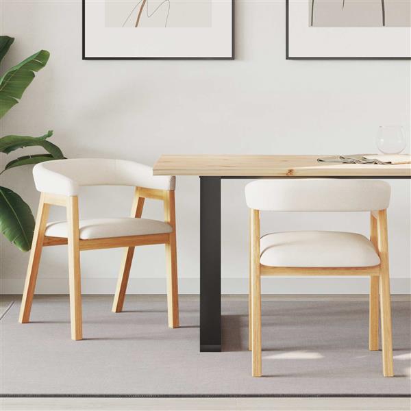 Grote foto vidaxl eettafelstoelen 2 pcs naturel 54 x 57 x 73 cm huis en inrichting stoelen