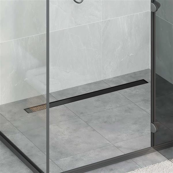 Grote foto vidaxl 2 in 1 doucheafvoer zwart 90 cm roestvrij staal 304 doe het zelf en verbouw sanitair