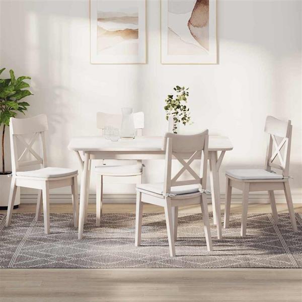 Grote foto vidaxl zitkussens 4 stuks wit 40 x 40 x 3 cm stof huis en inrichting woningdecoratie