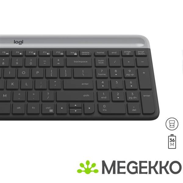 Grote foto logitech mk470 qwerty us computers en software overige computers en software