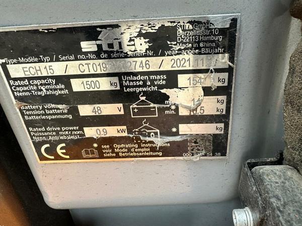 Grote foto vs 22592 elektrische palletwagen still ech15 lepels 1.600mm doe het zelf en verbouw hefwerktuigen