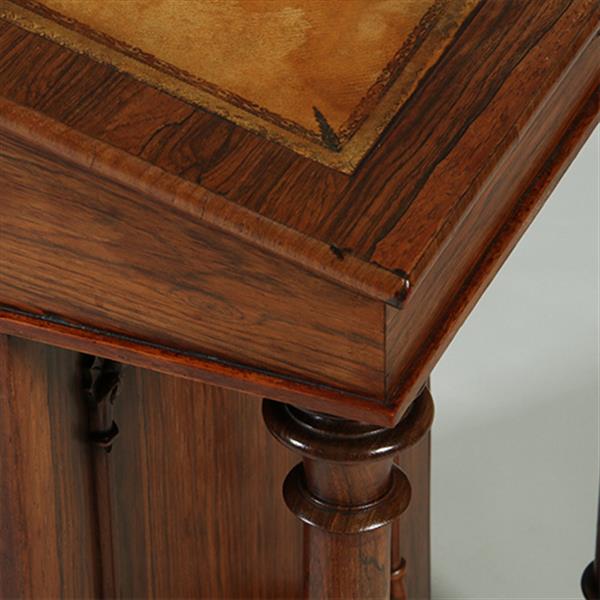 Grote foto palissander davenport met zuilen klein geheim vakje en uitklapbare inktpothouder no.351915 antiek en kunst overige in antiek gebruiksvoorwerpen