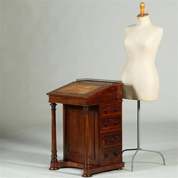 Grote foto palissander davenport met zuilen klein geheim vakje en uitklapbare inktpothouder no.351915 antiek en kunst overige in antiek gebruiksvoorwerpen