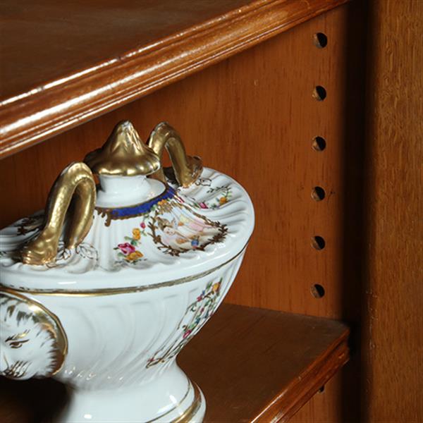 Grote foto lage 4 deurs boekenkast met 2 archiefkleppen noten met wortelnoten en zwart no.351940 antiek en kunst overige in antiek gebruiksvoorwerpen