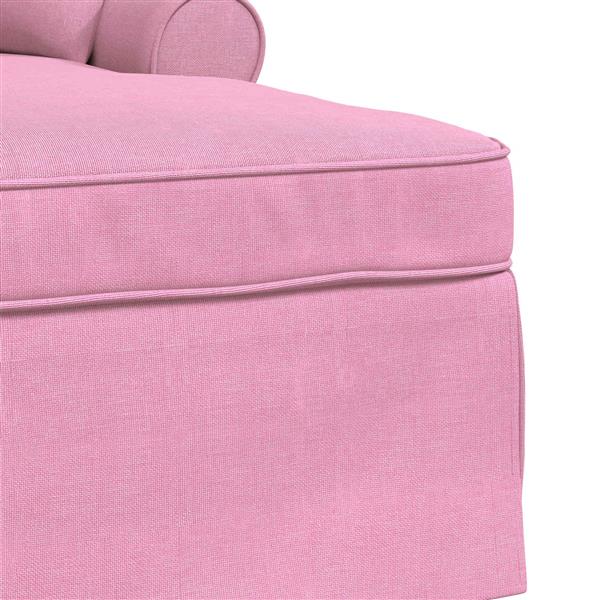Grote foto vidaxl chaise lounge met rok met kussen roze 91 x 157 x 91 cm stof huis en inrichting bankstellen