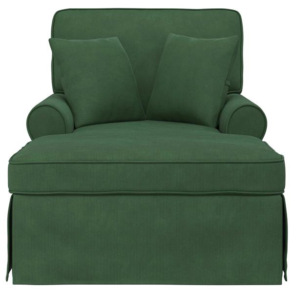 Grote foto vidaxl chaise lounge met rok met kussen jungle groen 91 x 157 x 91 cm huis en inrichting bankstellen