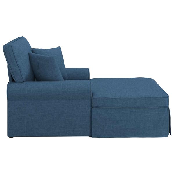 Grote foto vidaxl chaise lounge met rok met kussen blauw 91 x 157 x 91 cm stof huis en inrichting bankstellen