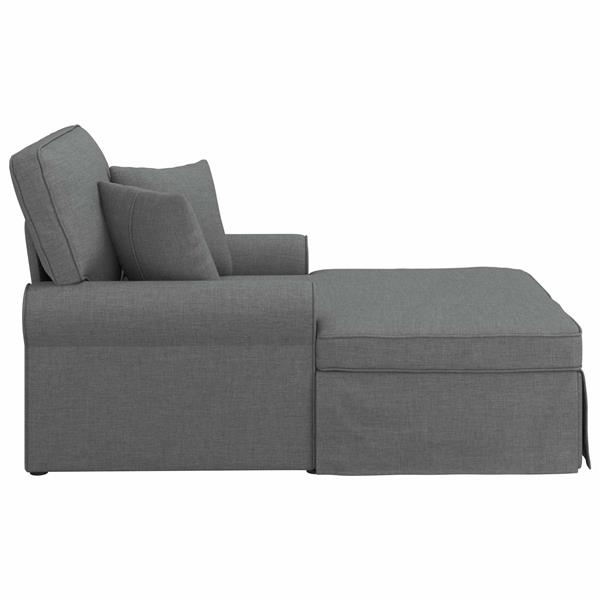 Grote foto vidaxl chaise lounge met rok donkergrijs 91 x 157 x 91 cm stof huis en inrichting bankstellen
