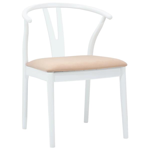 Grote foto vidaxl eetkamerstoel 2 pcs wit en bruin massief rubberhout huis en inrichting stoelen