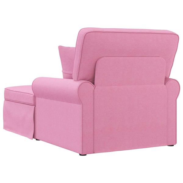 Grote foto vidaxl chaise lounge met rok met kussen roze 91 x 157 x 91 cm stof huis en inrichting bankstellen