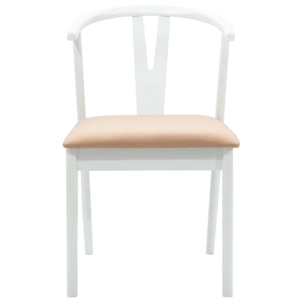 Grote foto vidaxl eetkamerstoel 2 pcs wit en bruin massief rubberhout huis en inrichting stoelen