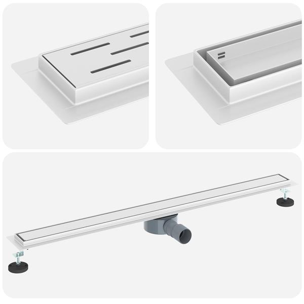 Grote foto vidaxl doucheafvoer 2 in 1 met 360 sifon zilver 100 cm doe het zelf en verbouw sanitair