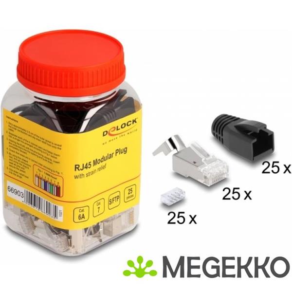Grote foto delock 66903 kabel connector rj 45 zwart metallic computers en software overige computers en software
