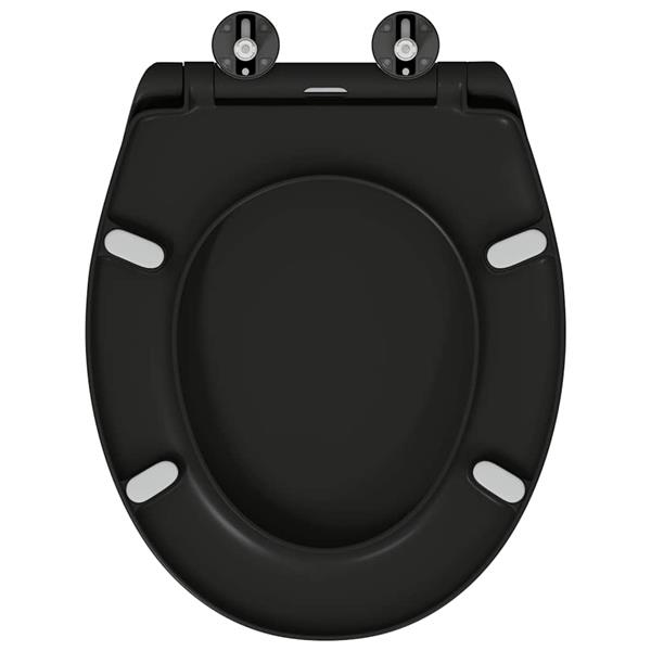 Grote foto vidaxl toiletzitting zwart 44 8 x 37 3 x 4 2 cm duroplast doe het zelf en verbouw sanitair