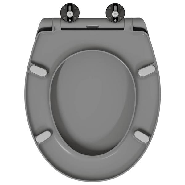 Grote foto vidaxl toiletzitting grijs 44 8 x 37 3 x 4 2 cm duroplast doe het zelf en verbouw sanitair