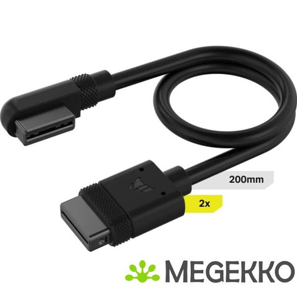Grote foto corsair icue link cable 2x 200mm with straight slim 90 connectors black computers en software overige computers en software