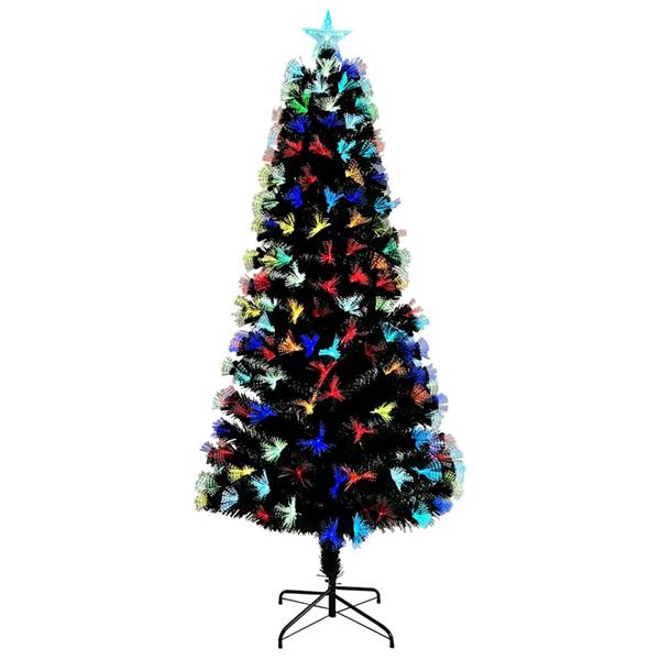 Grote foto vidaxl kunstkerstboom met decoratieve slingerlichten groen 210 cm pvc diversen overige diversen