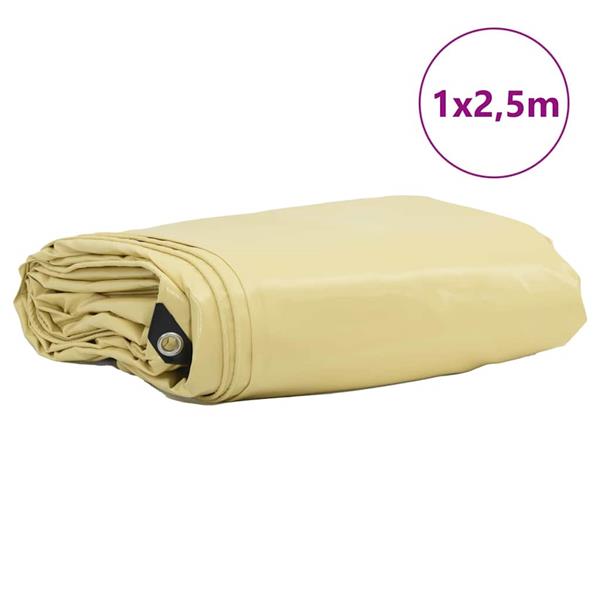 Grote foto vidaxl zeil 650g m beige 1 x 2 5 m canvas met pvc coating doe het zelf en verbouw materialen en producten