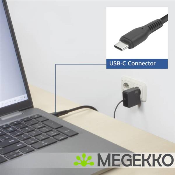 Grote foto act usb c laptoplader 65w met power delivery profielen. 2 meter computers en software overige