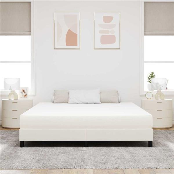 Grote foto vidaxl bedmatras met matras cr me 180 x 200 cm stof antiek en kunst stoelen en banken