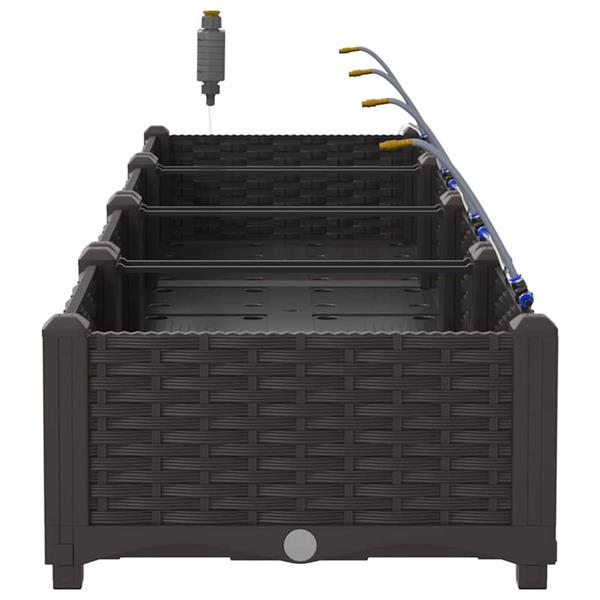 Grote foto vidaxl tuin bloempot 4 pcs bruin staal tuin en terras overige tuin en terras