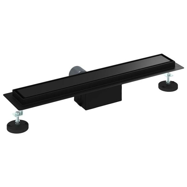 Grote foto vidaxl 2 in 1 doucheafvoer zwart 60 cm roestvrij staal 304 doe het zelf en verbouw sanitair