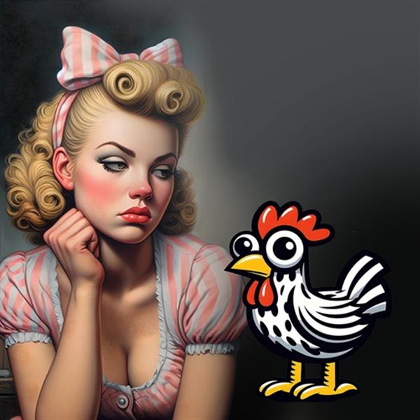 Grote foto kunsthandel gennep het meisje en de kip antiek en kunst designobjecten