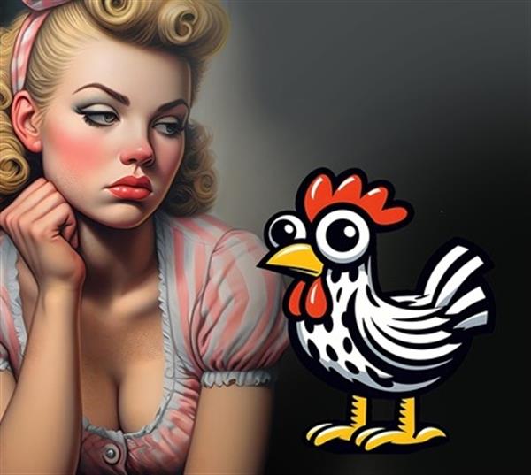 Grote foto kunsthandel gennep het meisje en de kip antiek en kunst designobjecten