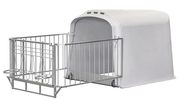 Grote foto calfotel xl 2 met drempel 4 delig hekwerk en 2 emmerringen dieren en toebehoren runderen