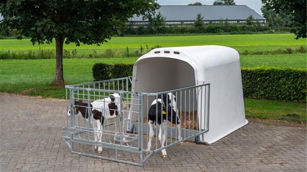 Grote foto calfotel xl 2 met drempel 4 delig hekwerk en 2 emmerringen dieren en toebehoren runderen