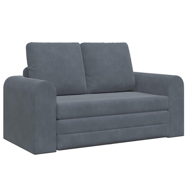 Grote foto vidaxl vouwsofa bed donkergrijs 148 x 71 x 83 cm fluweel huis en inrichting bankstellen