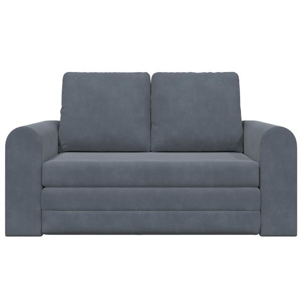 Grote foto vidaxl vouwsofa bed donkergrijs 148 x 71 x 83 cm fluweel huis en inrichting bankstellen