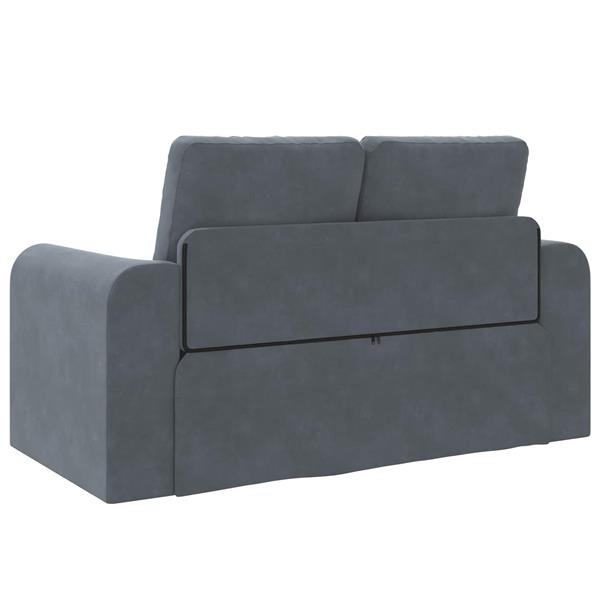 Grote foto vidaxl vouwsofa bed donkergrijs 148 x 71 x 83 cm fluweel huis en inrichting bankstellen