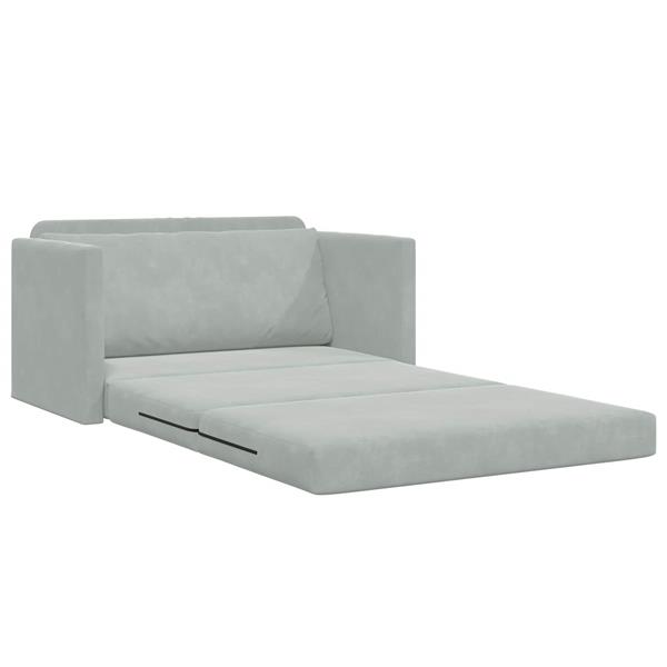 Grote foto vidaxl vouwsofa bed lichtgrijs 124 x 71 x 78 cm fluweel huis en inrichting bankstellen