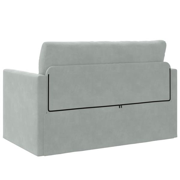 Grote foto vidaxl vouwsofa bed lichtgrijs 124 x 71 x 78 cm fluweel huis en inrichting bankstellen