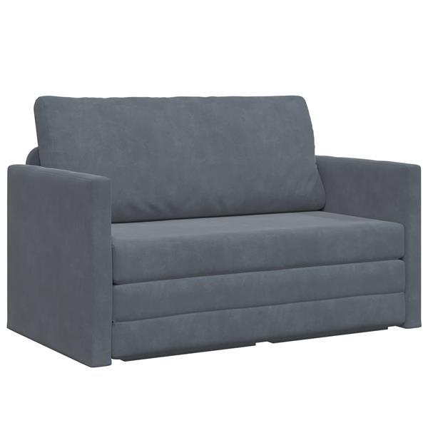 Grote foto vidaxl vouwsofa bed donkergrijs 124 x 71 x 78 cm fluweel huis en inrichting bankstellen