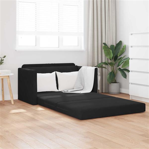 Grote foto vidaxl vouwsofa bed zwart 124 x 71 x 78 cm fluweel huis en inrichting bankstellen