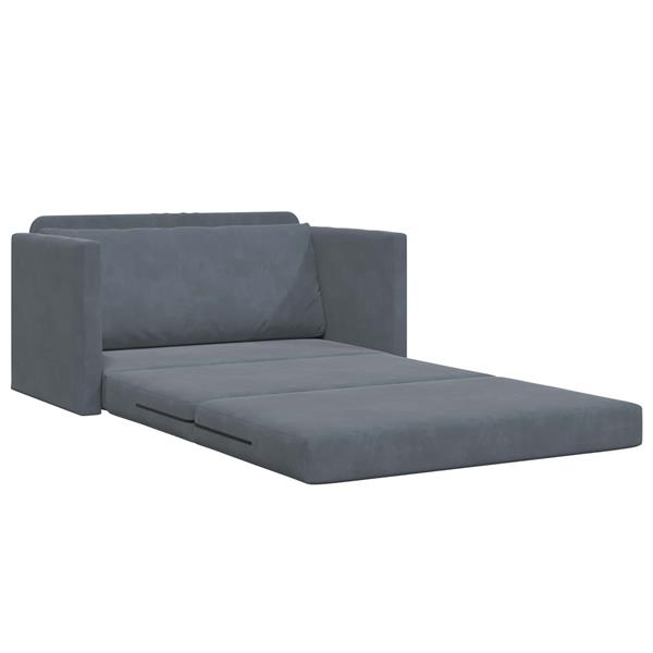 Grote foto vidaxl vouwsofa bed donkergrijs 124 x 71 x 78 cm fluweel huis en inrichting bankstellen