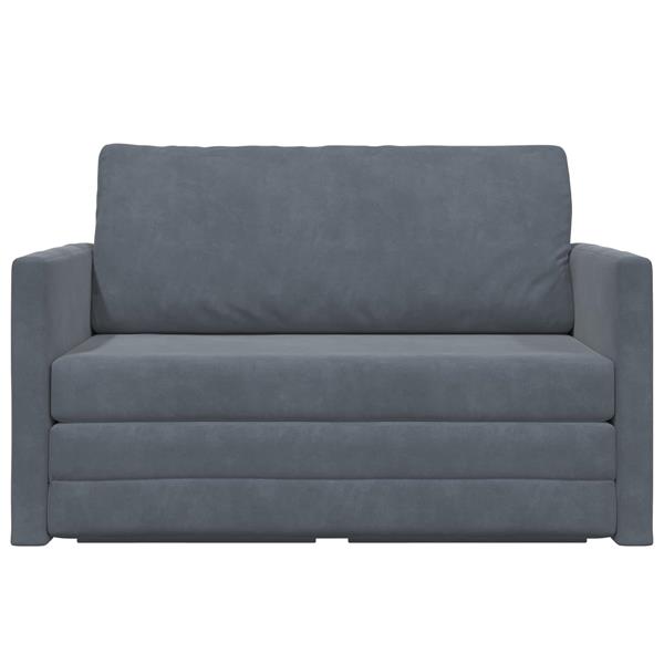 Grote foto vidaxl vouwsofa bed donkergrijs 124 x 71 x 78 cm fluweel huis en inrichting bankstellen