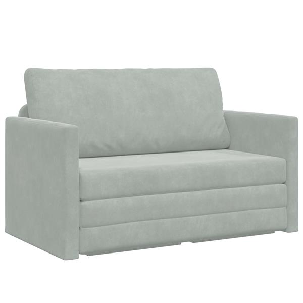 Grote foto vidaxl vouwsofa bed lichtgrijs 124 x 71 x 78 cm fluweel huis en inrichting bankstellen