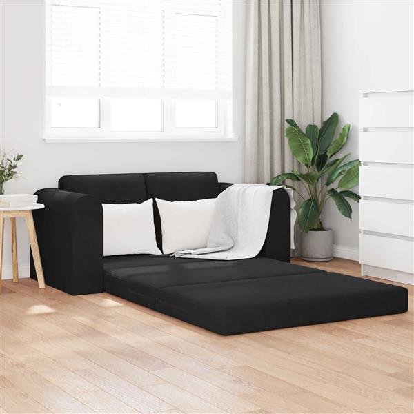 Grote foto vidaxl vouwsofa bed zwart 148 x 71 x 83 cm fluweel huis en inrichting bankstellen