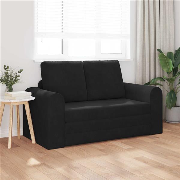 Grote foto vidaxl vouwsofa bed zwart 148 x 71 x 83 cm fluweel huis en inrichting bankstellen