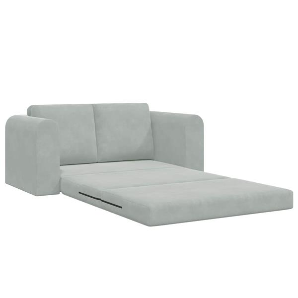 Grote foto vidaxl vouwsofa bed lichtgrijs 148 x 71 x 83 cm fluweel huis en inrichting bankstellen